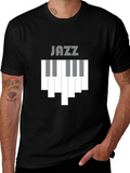 Jazz Piano Keys Graphic Tee - Black