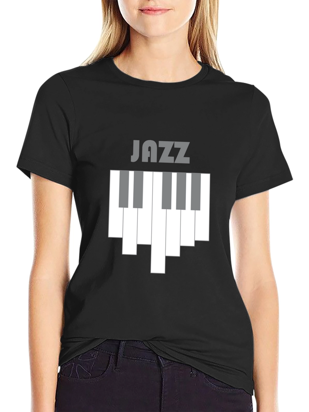 Jazz Piano Keys Graphic Tee - Black