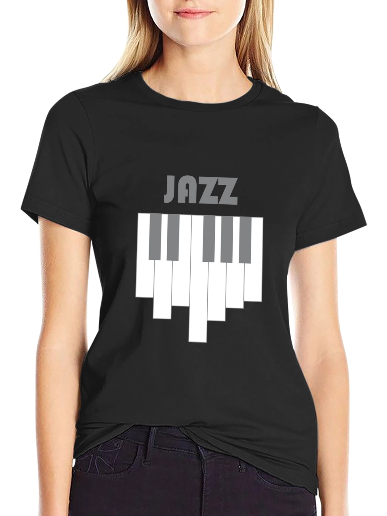 Jazz Piano Keys Graphic Tee - Black