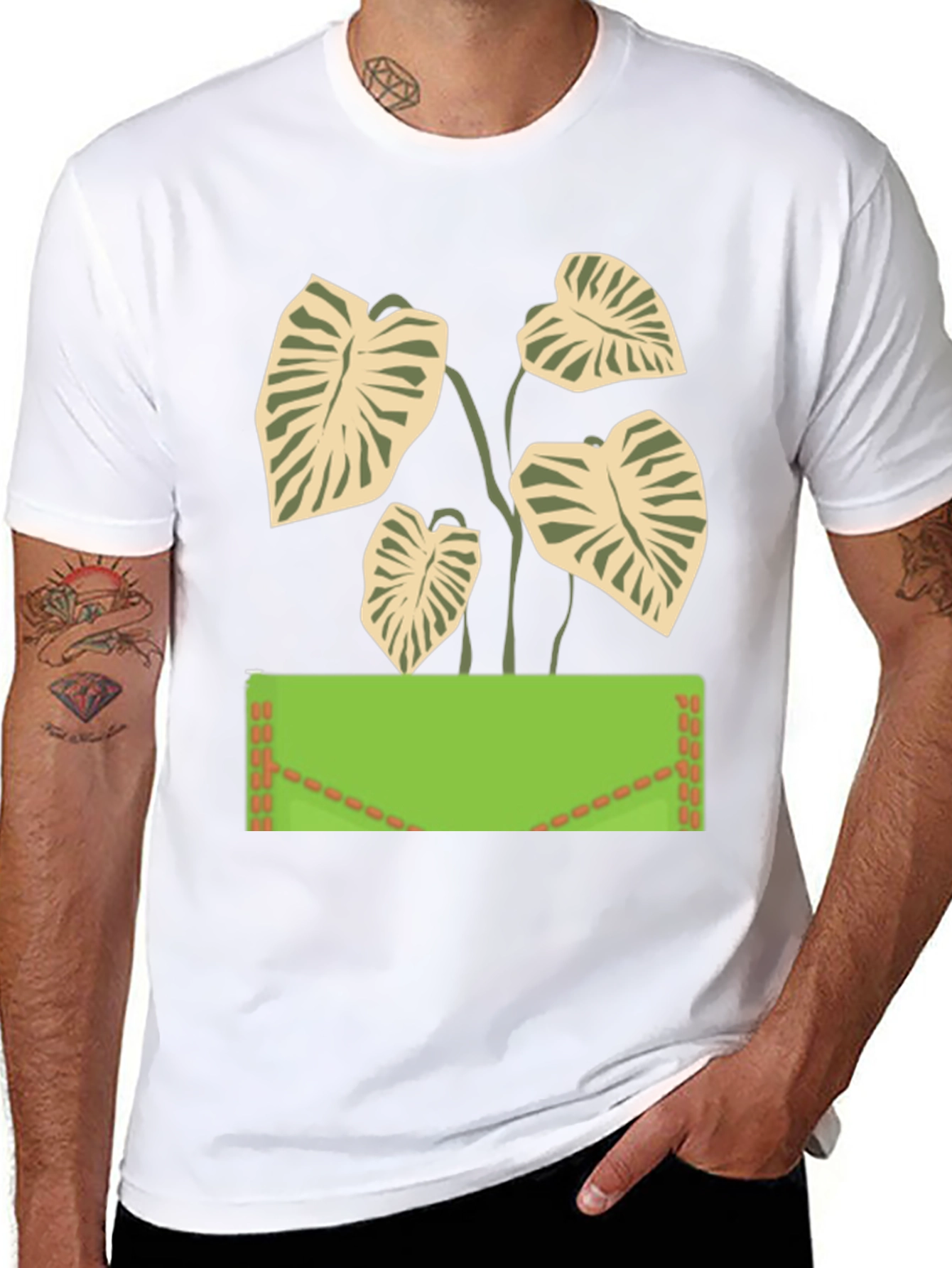 Leaf Graphic Black T-Shirt