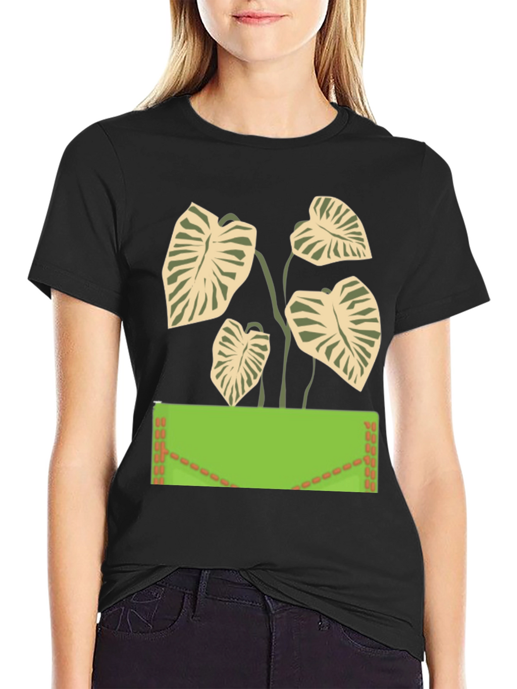 Leaf Graphic Black T-Shirt