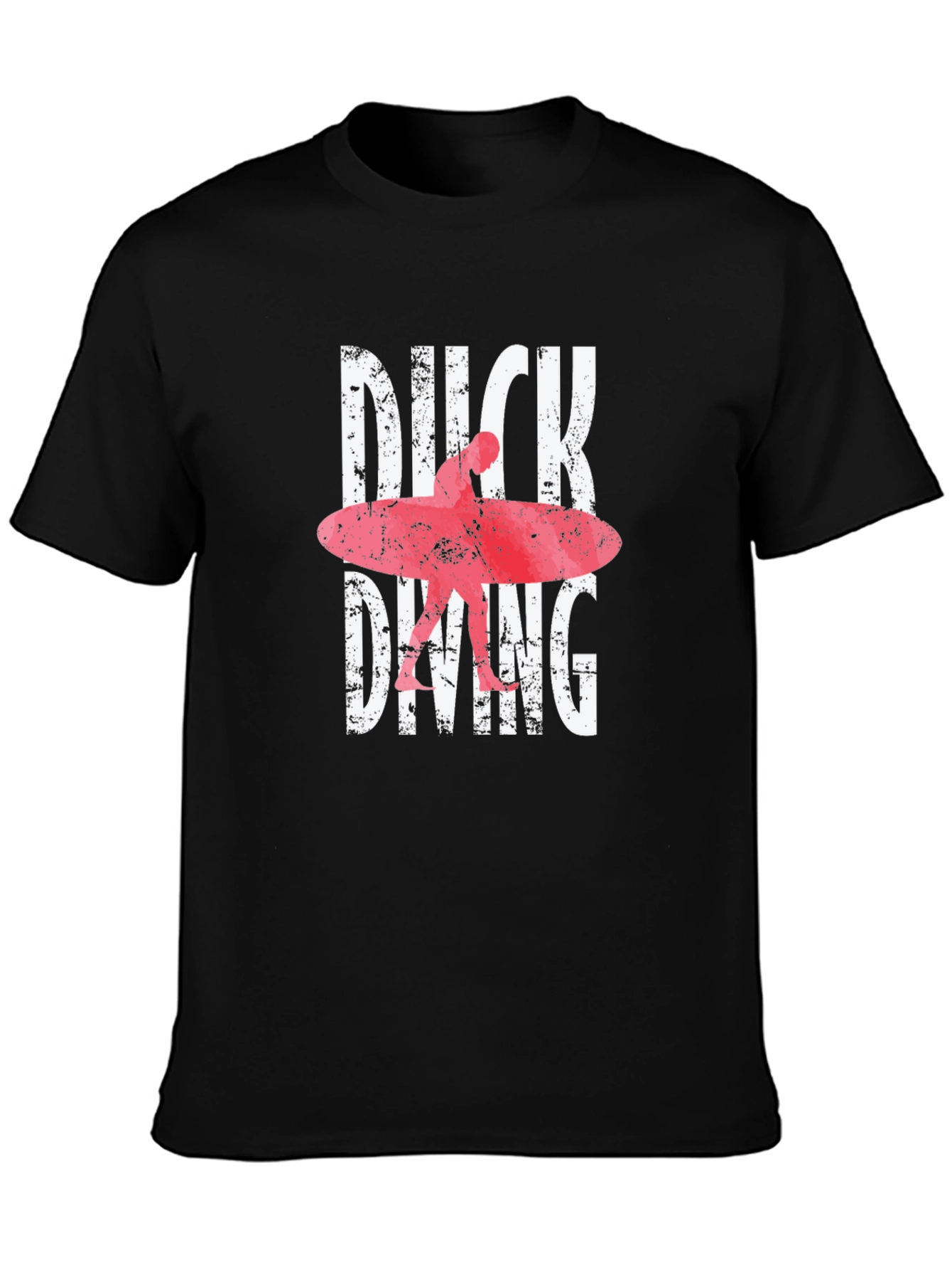 Duck Diving Surfer Graphic Tee - Black Cotton T-Shirt