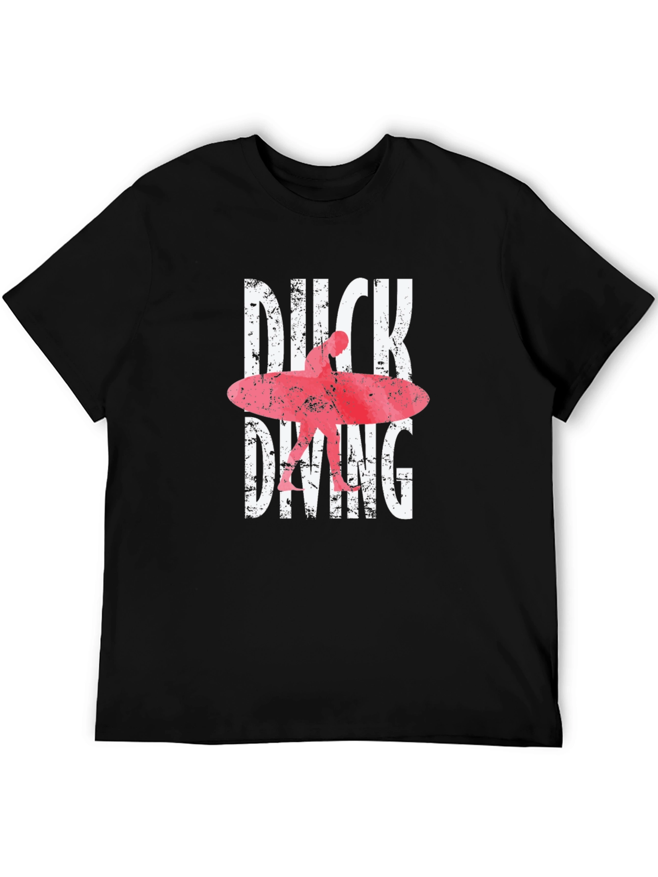 Duck Diving Surfer Graphic Tee - Black Cotton T-Shirt