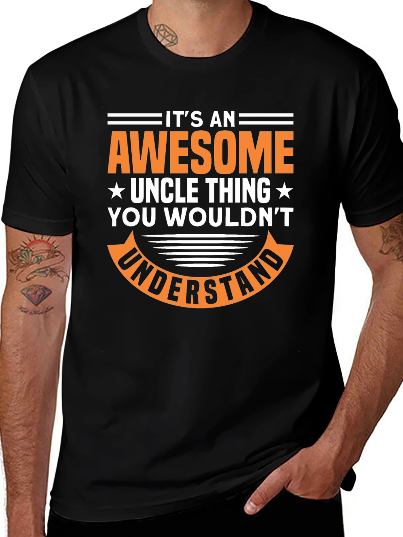 Awesome Uncle Graphic Tee - Black T-Shirt