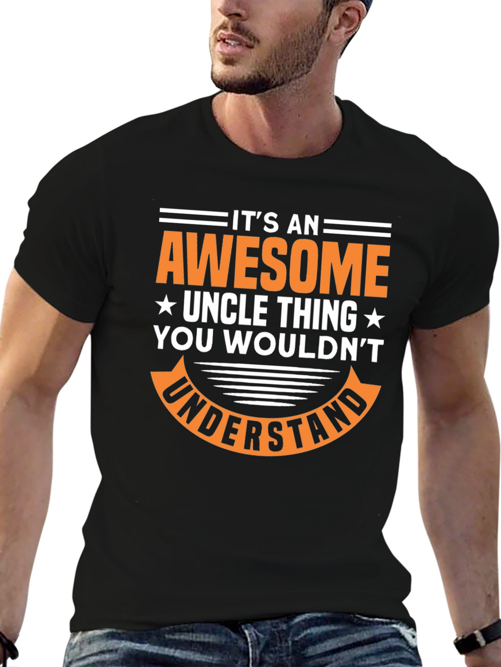 Awesome Uncle Graphic Tee - Black T-Shirt