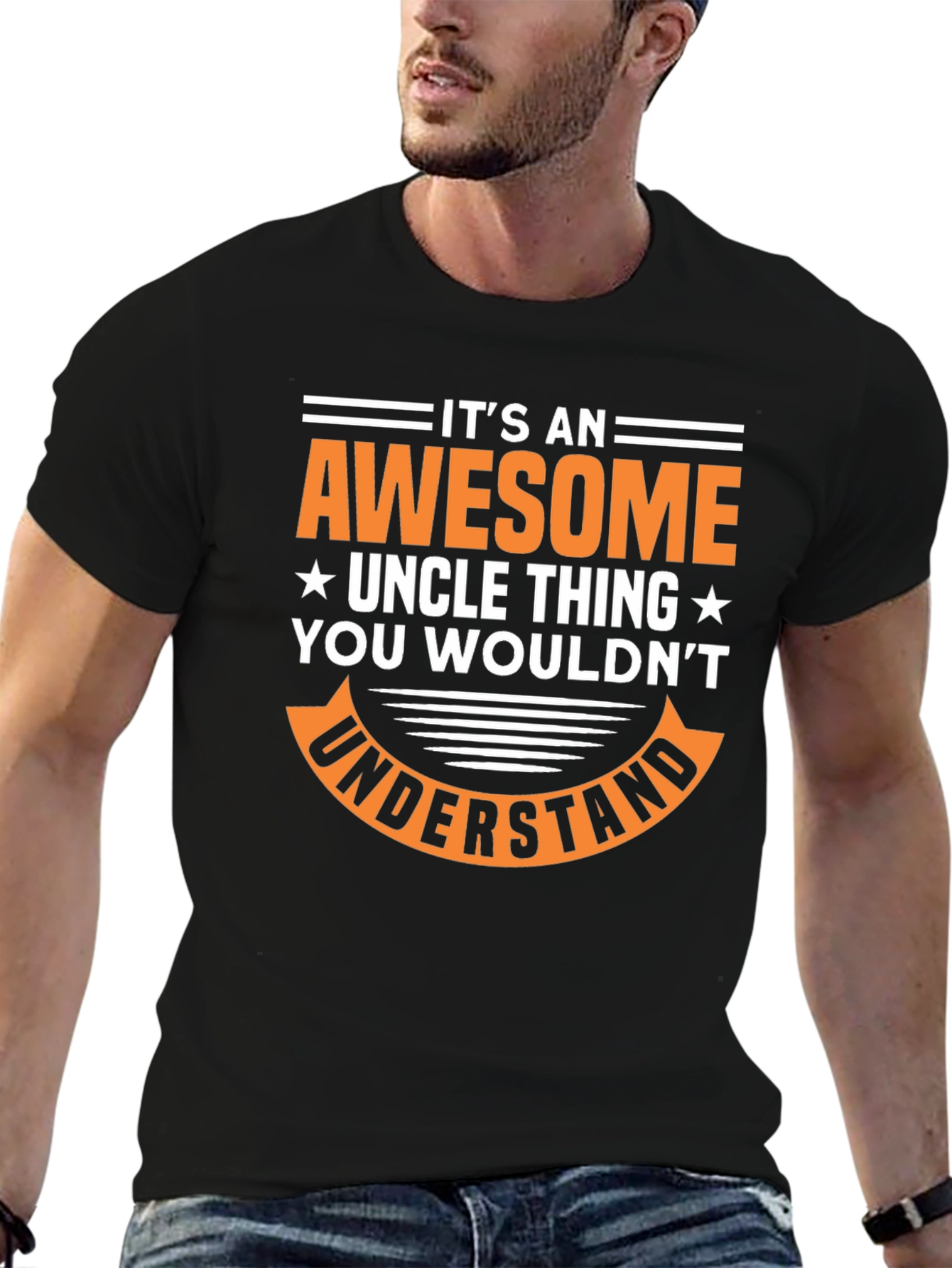 Awesome Uncle Graphic Tee - Black T-Shirt