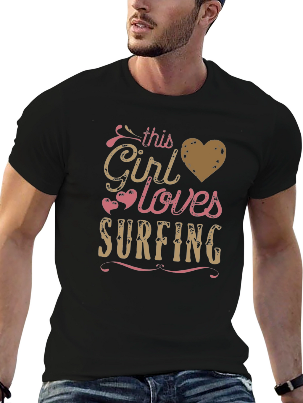 This Girl Loves Surfing Graphic T-Shirt