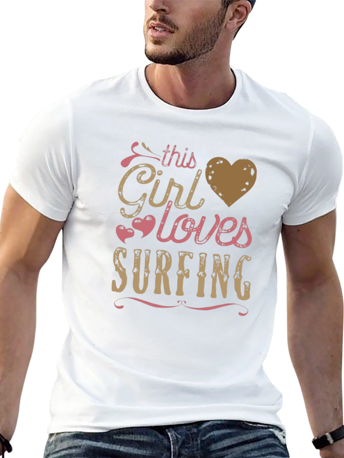 This Girl Loves Surfing Graphic T-Shirt