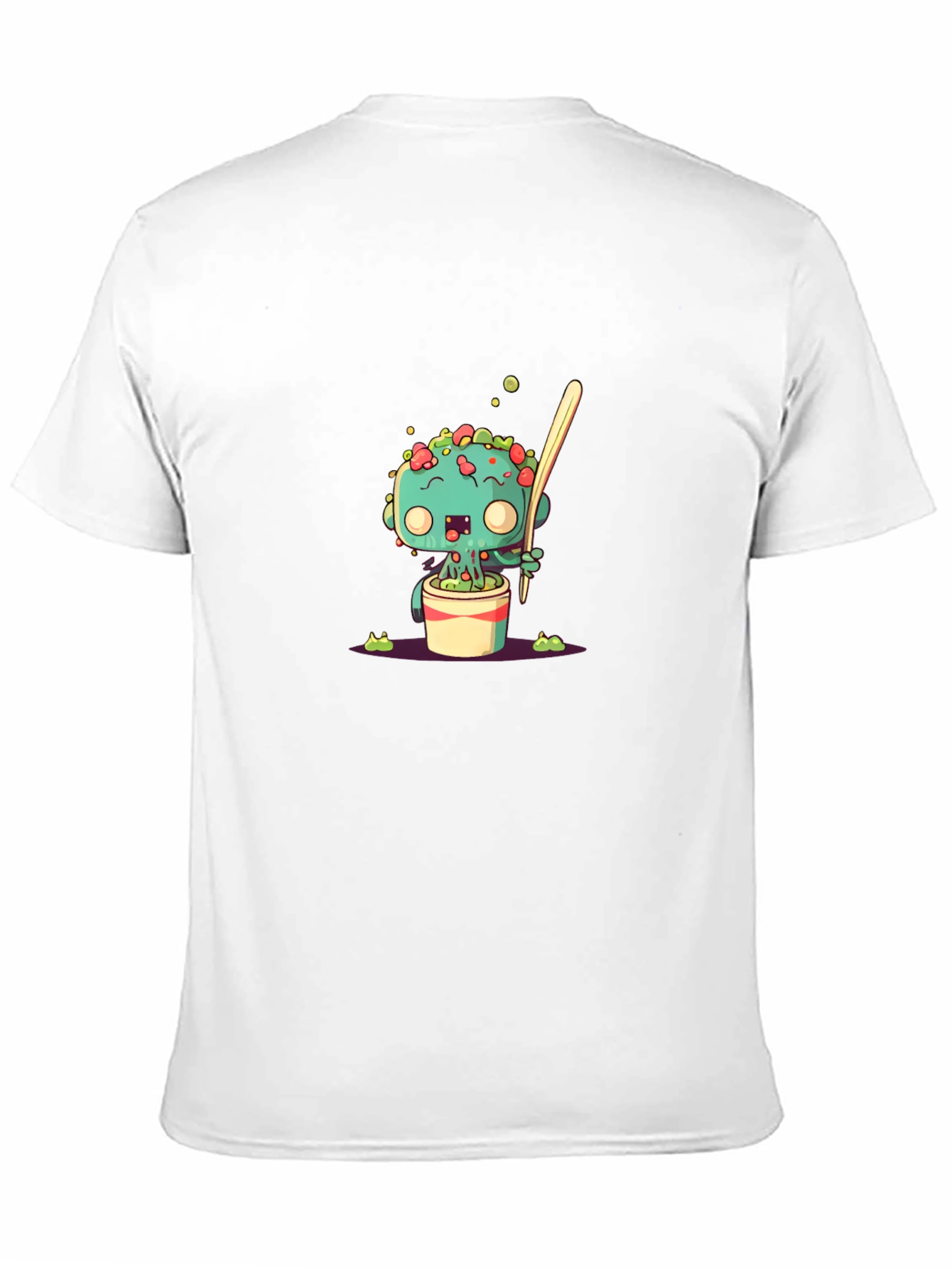 Cute Cartoon Monster in a Pot Black T-Shirt
