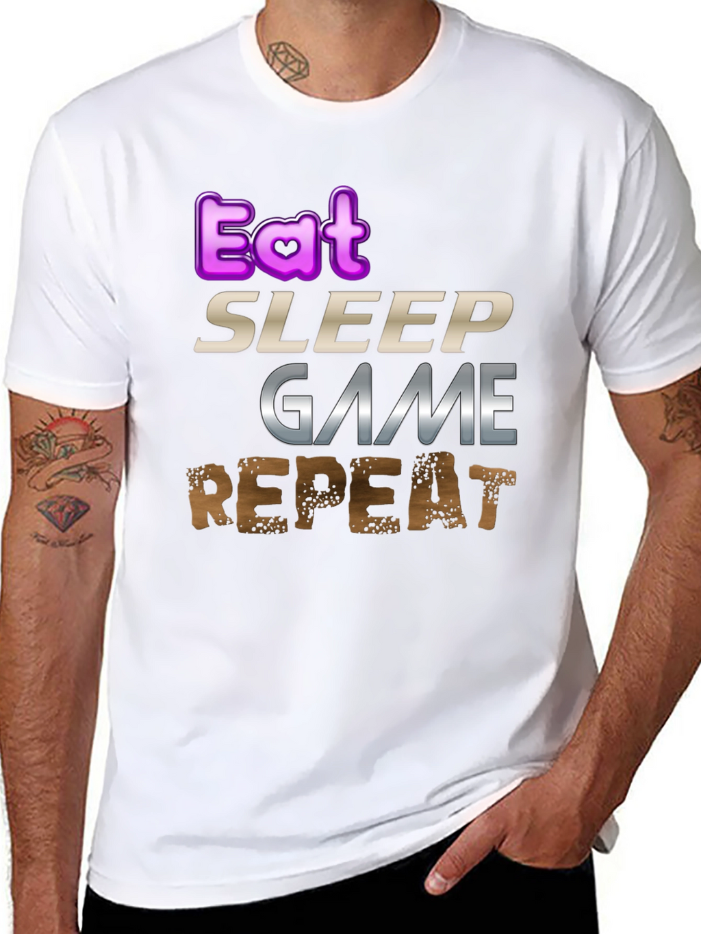 Eat Sleep Game Repeat Gamer T-Shirt