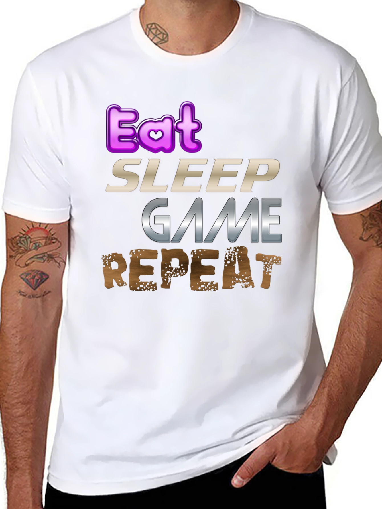 Eat Sleep Game Repeat Gamer T-Shirt