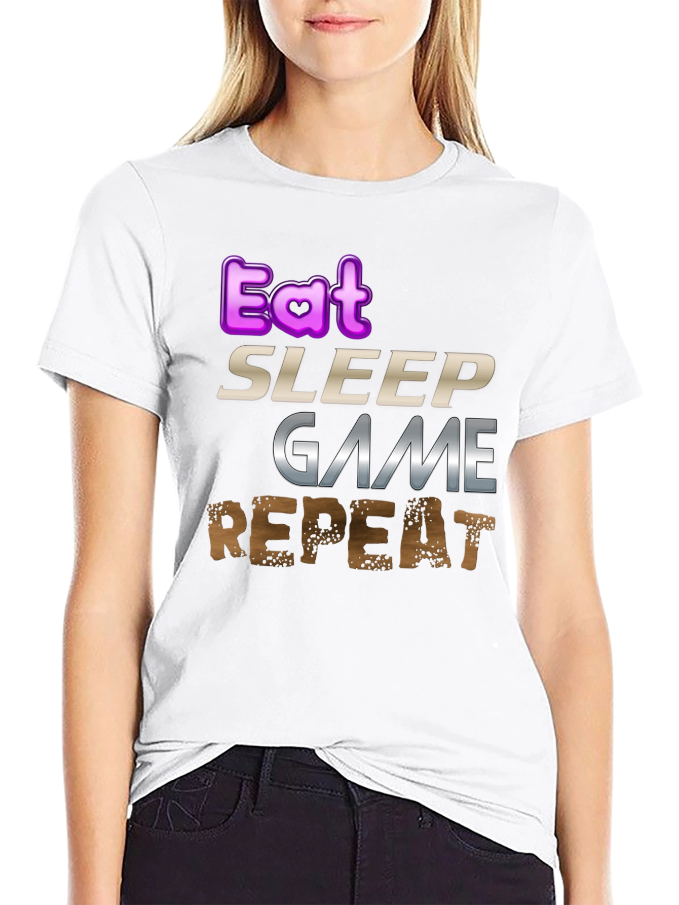 Eat Sleep Game Repeat Gamer T-Shirt