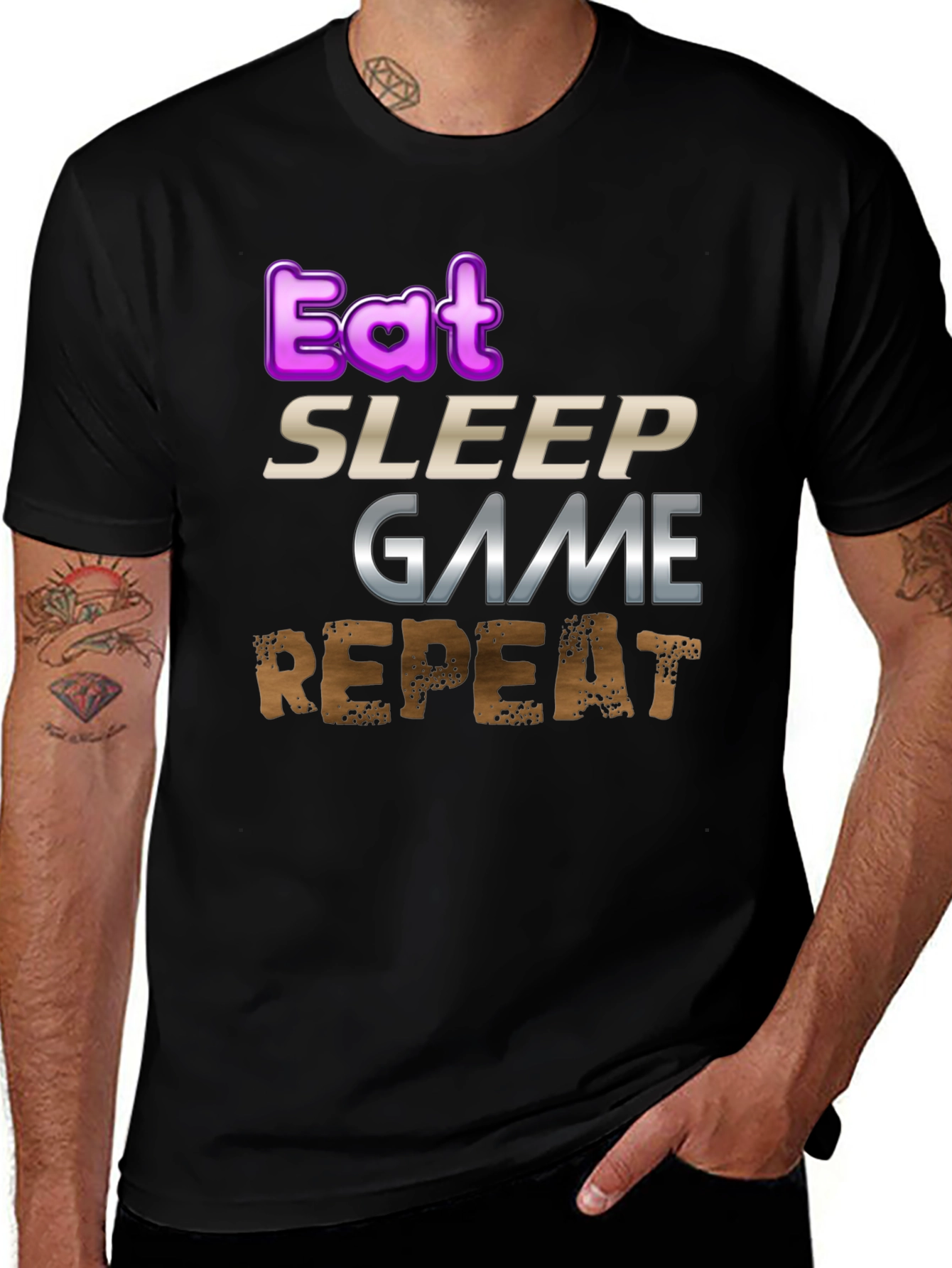 Eat Sleep Game Repeat Gamer T-Shirt