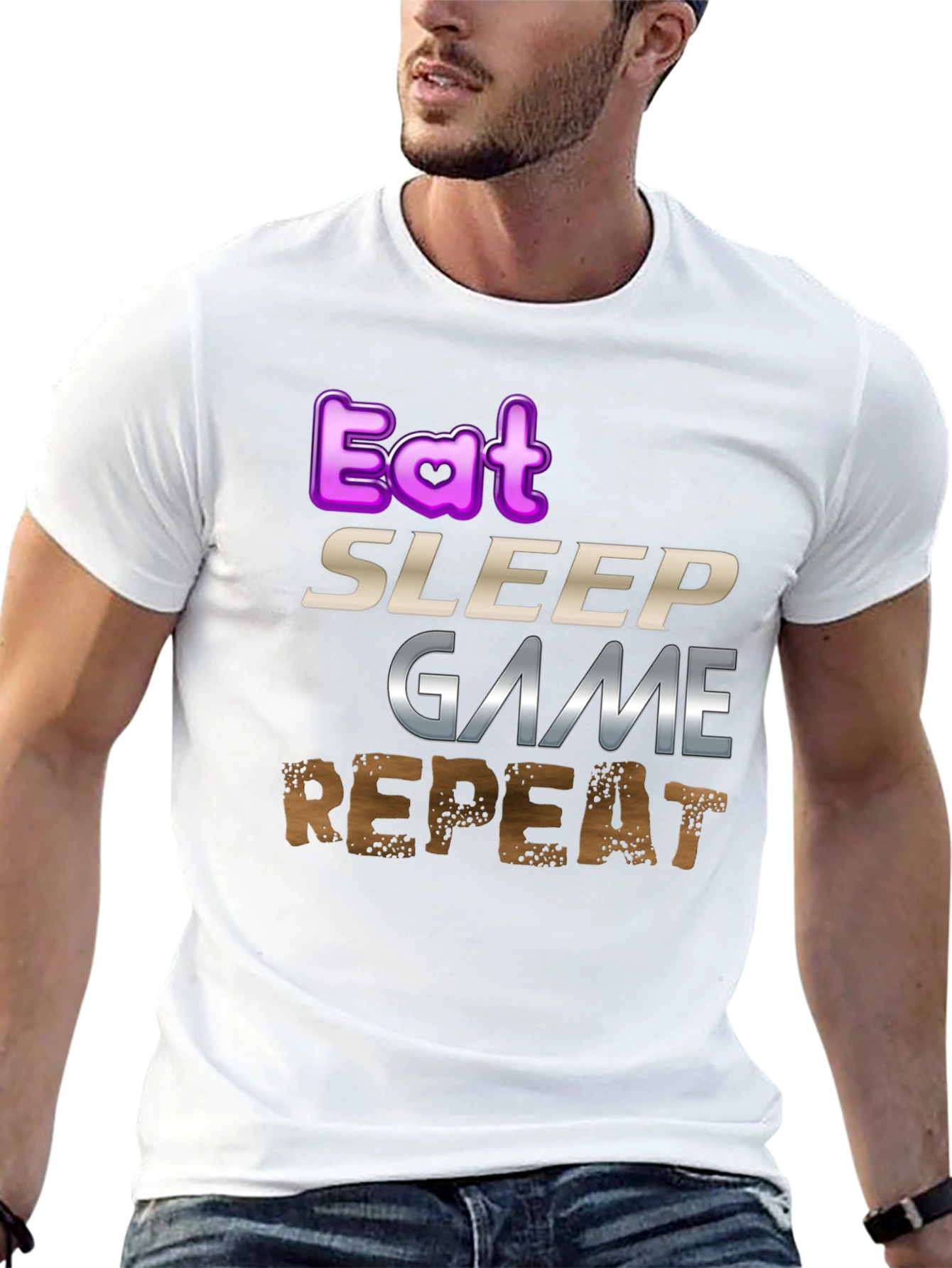 Eat Sleep Game Repeat Gamer T-Shirt