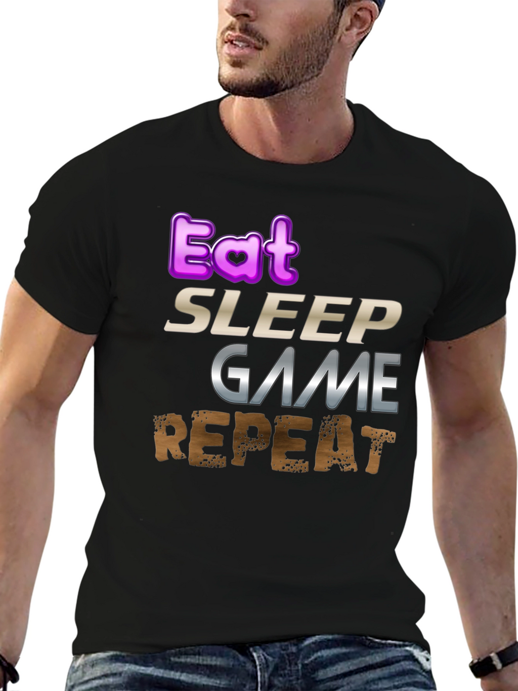 Eat Sleep Game Repeat Gamer T-Shirt