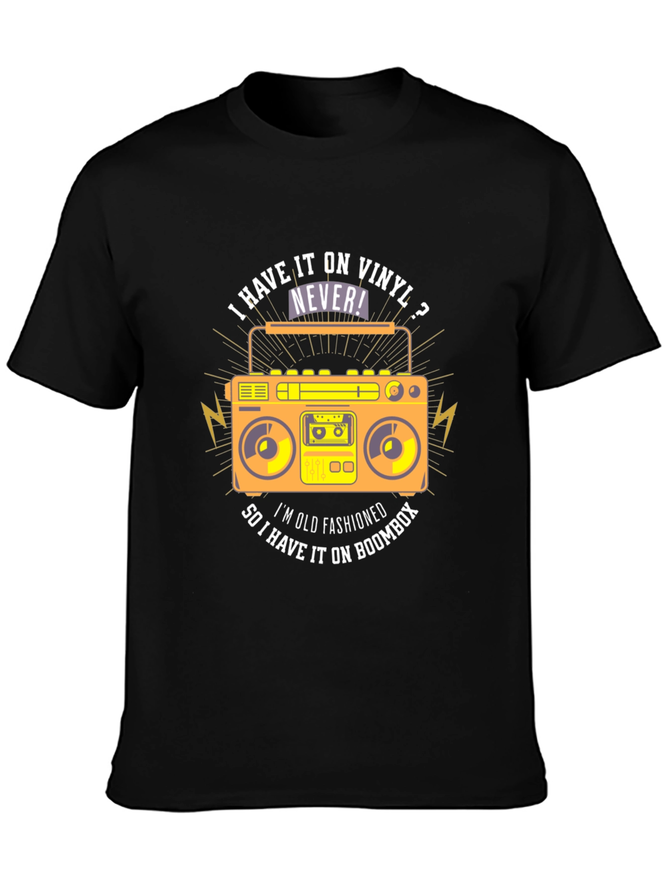 Vinyl vs Boombox Graphic T-Shirt