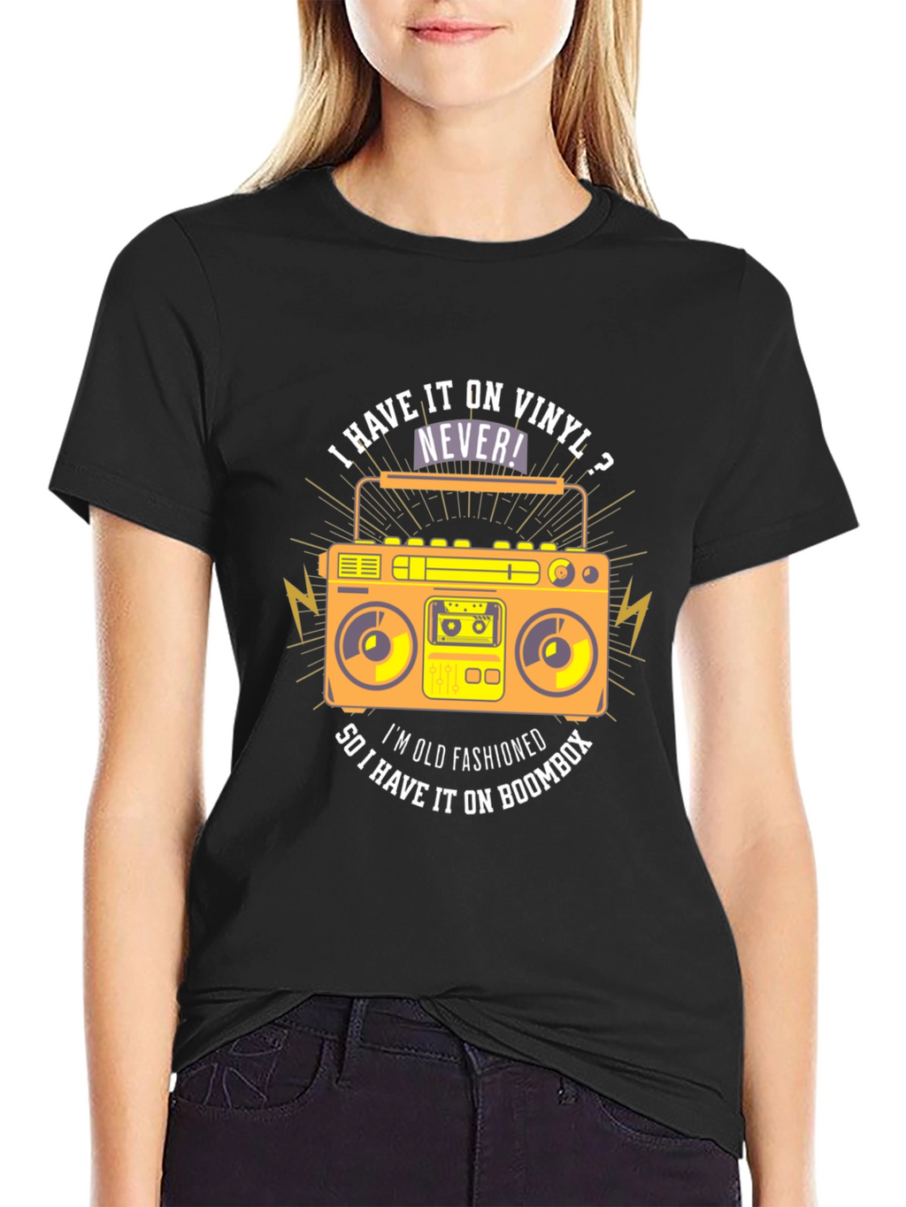 Vinyl vs Boombox Graphic T-Shirt