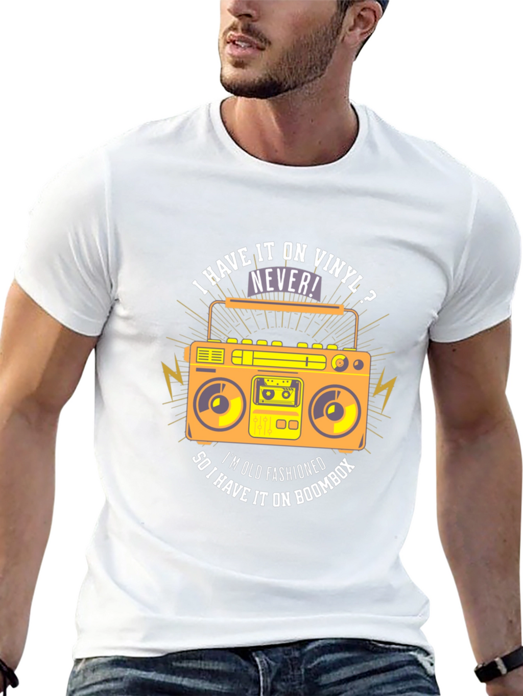 Vinyl vs Boombox Graphic T-Shirt