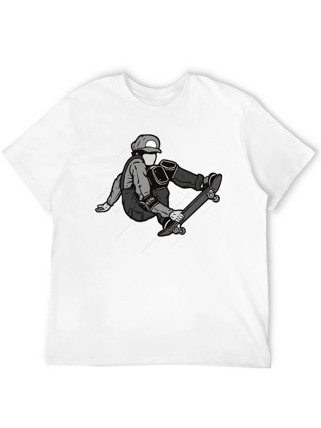 Skateboarder Graphic Tee - Black Cotton Casual Shirt