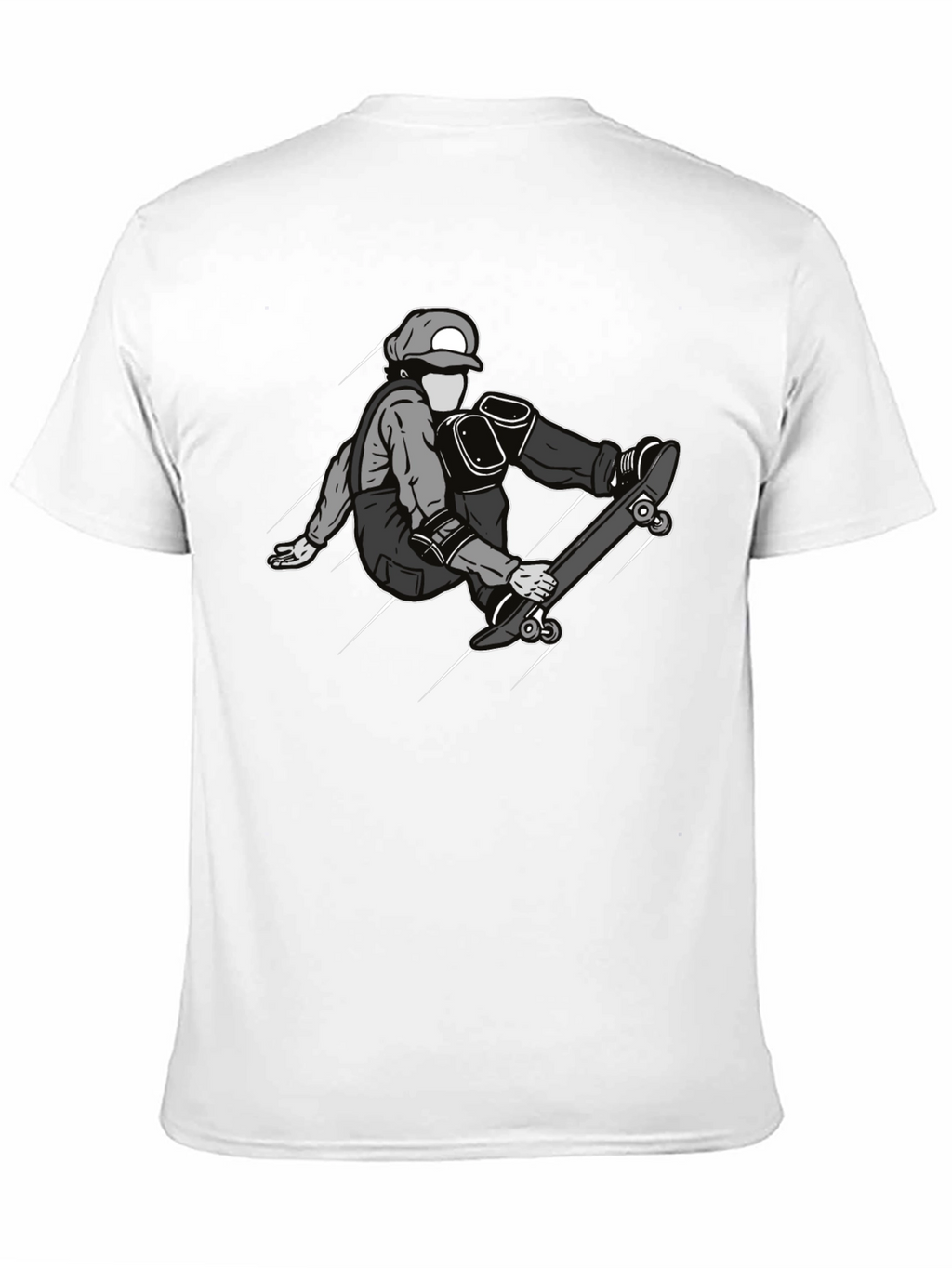 Skateboarder Graphic Tee - Black Cotton Casual Shirt