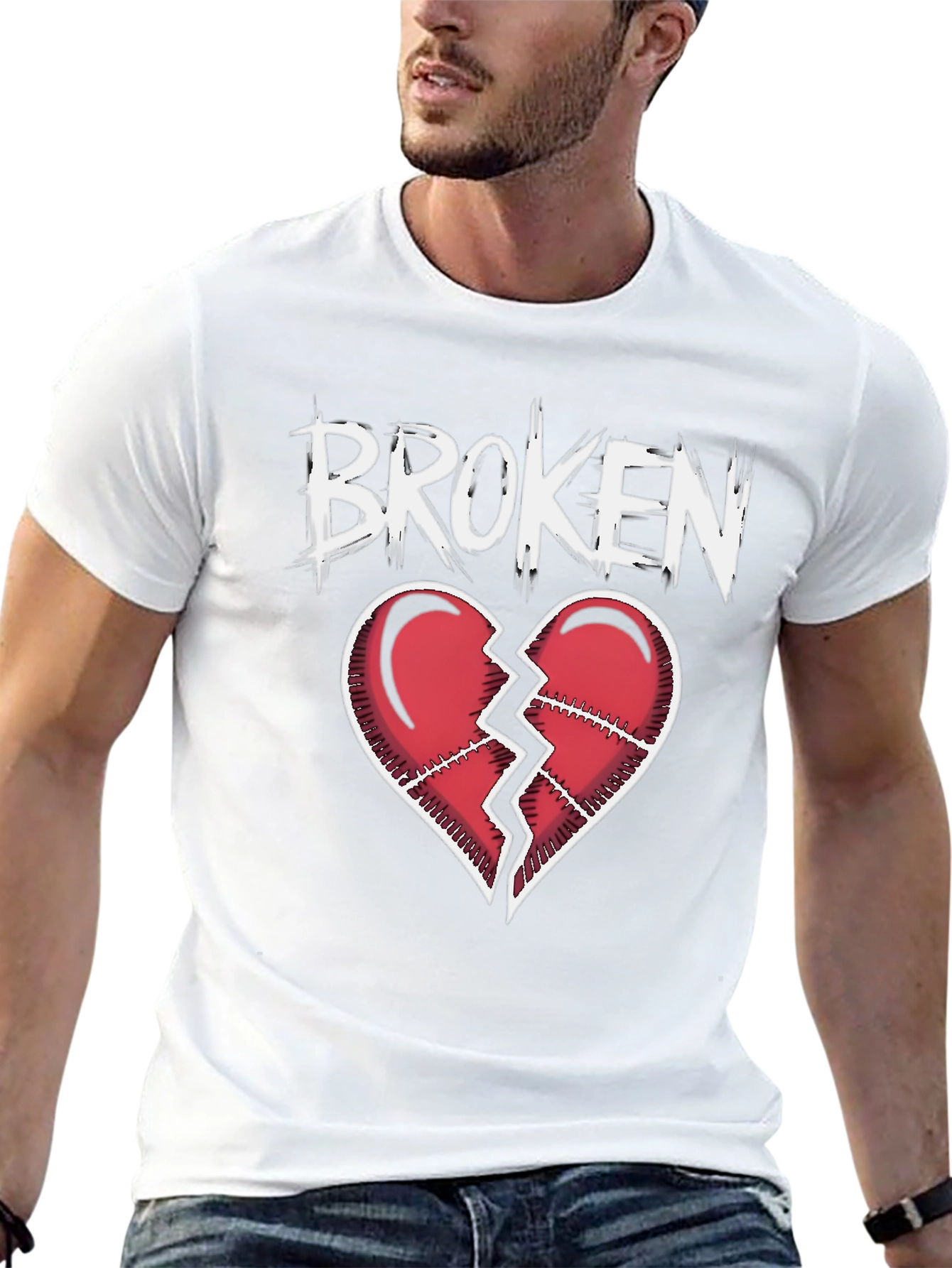 Broken Heart Graphic T-Shirt - Black