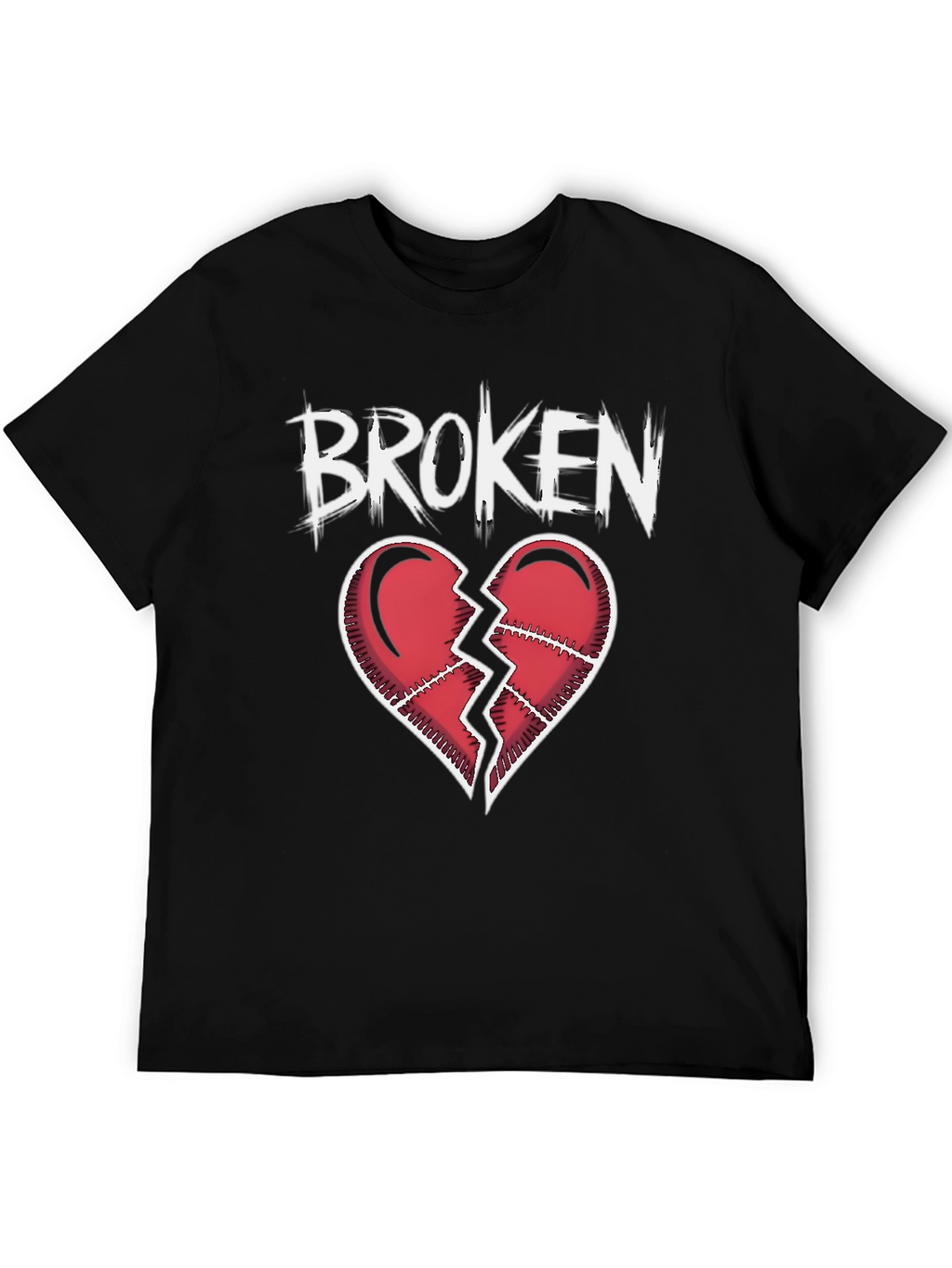 Broken Heart Graphic T-Shirt - Black