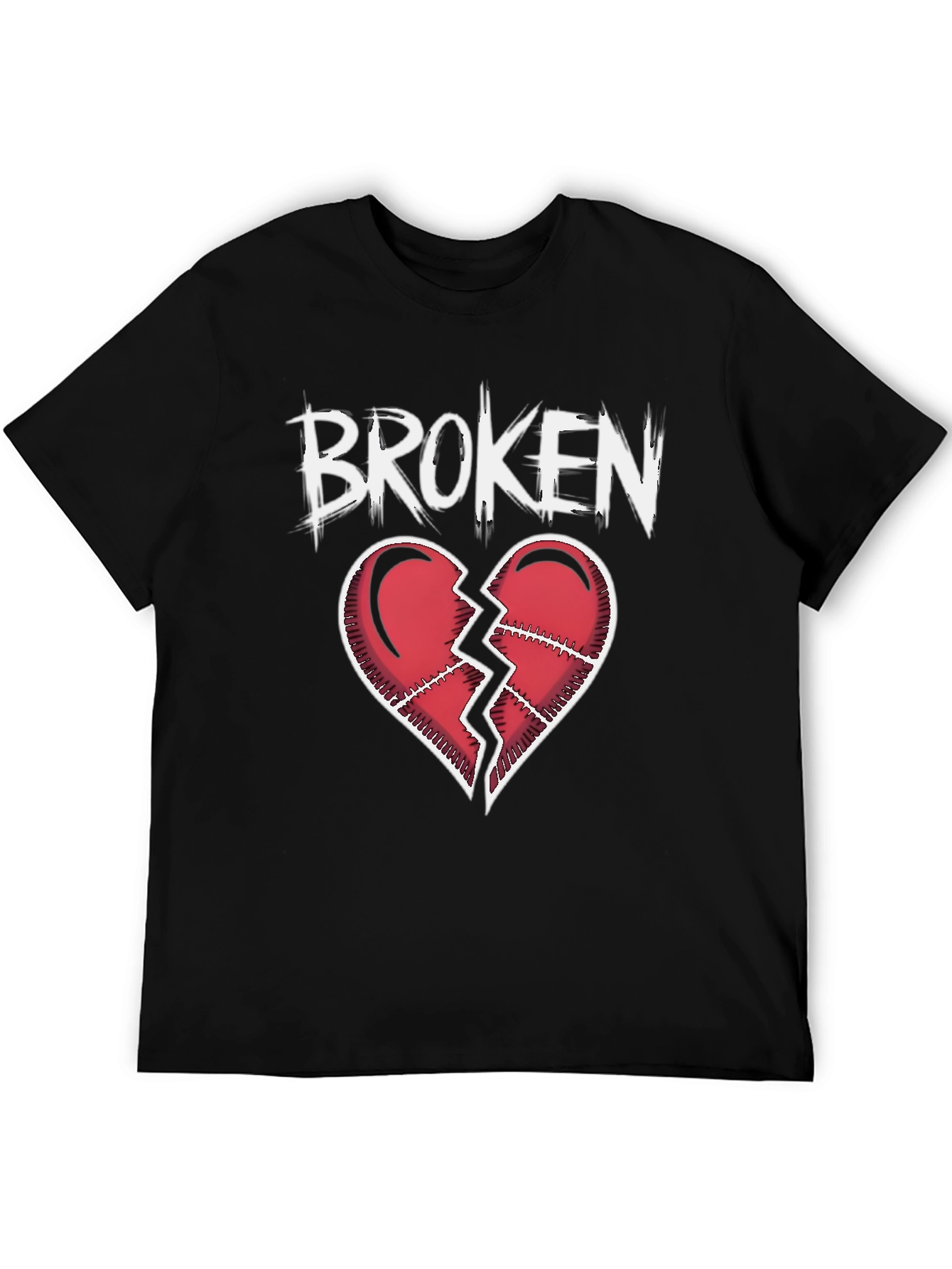 Broken Heart Graphic T-Shirt - Black
