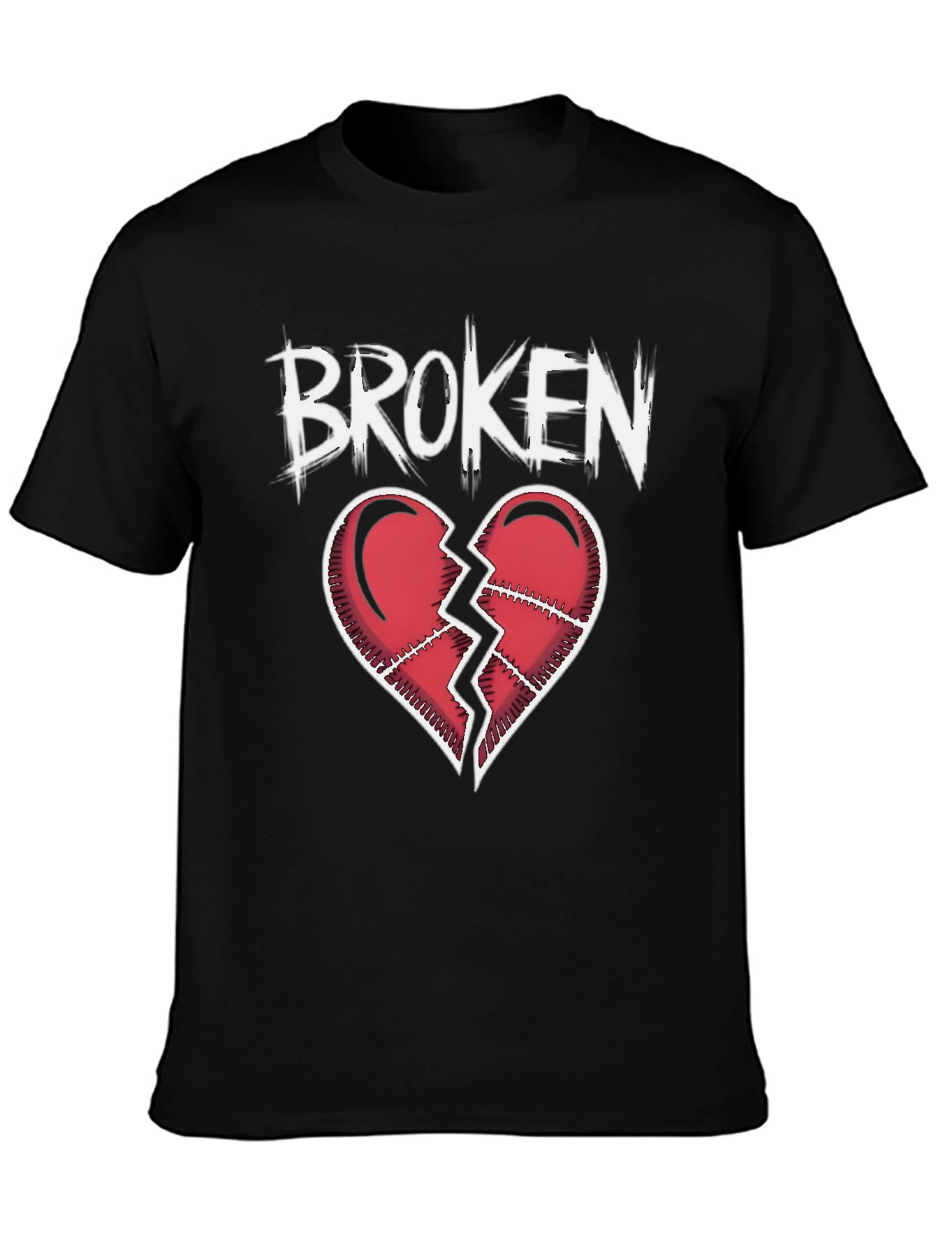 Broken Heart Graphic T-Shirt - Black