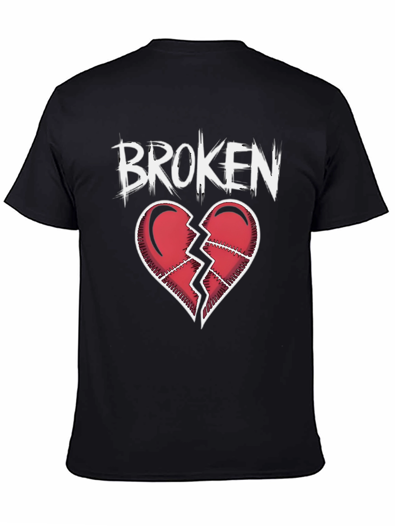 Broken Heart Graphic T-Shirt - Black