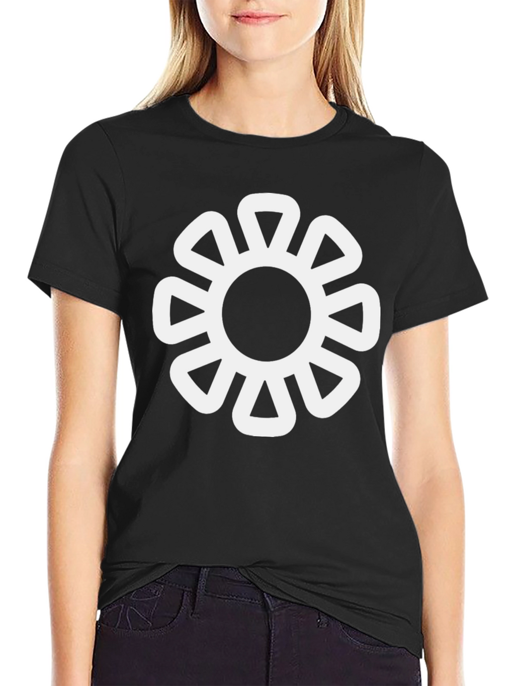 Stylish Black Tee with Sankofa Dwennimmen Symbol