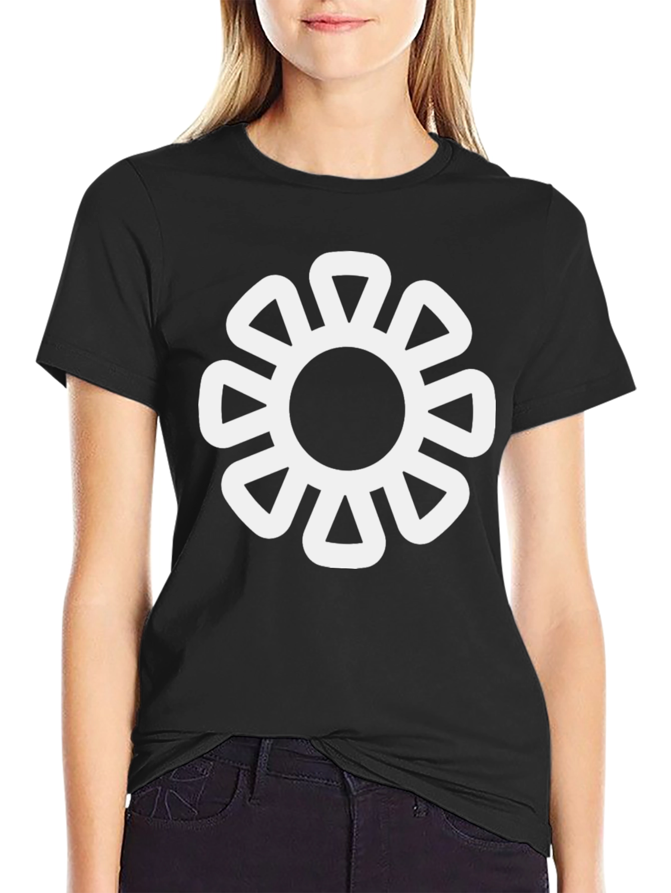 Stylish Black Tee with Sankofa Dwennimmen Symbol