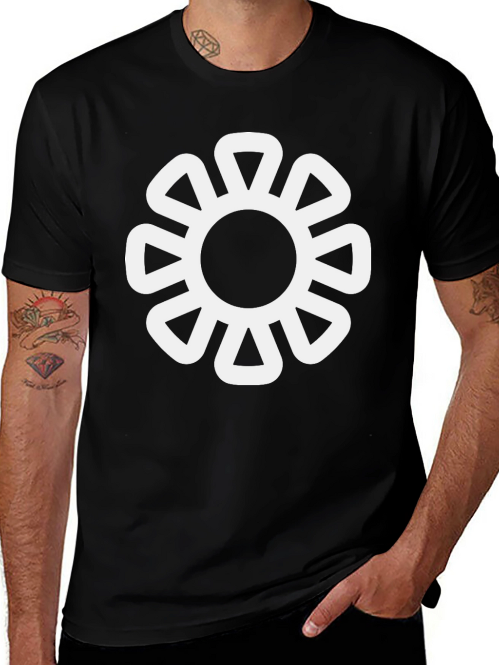 Stylish Black Tee with Sankofa Dwennimmen Symbol