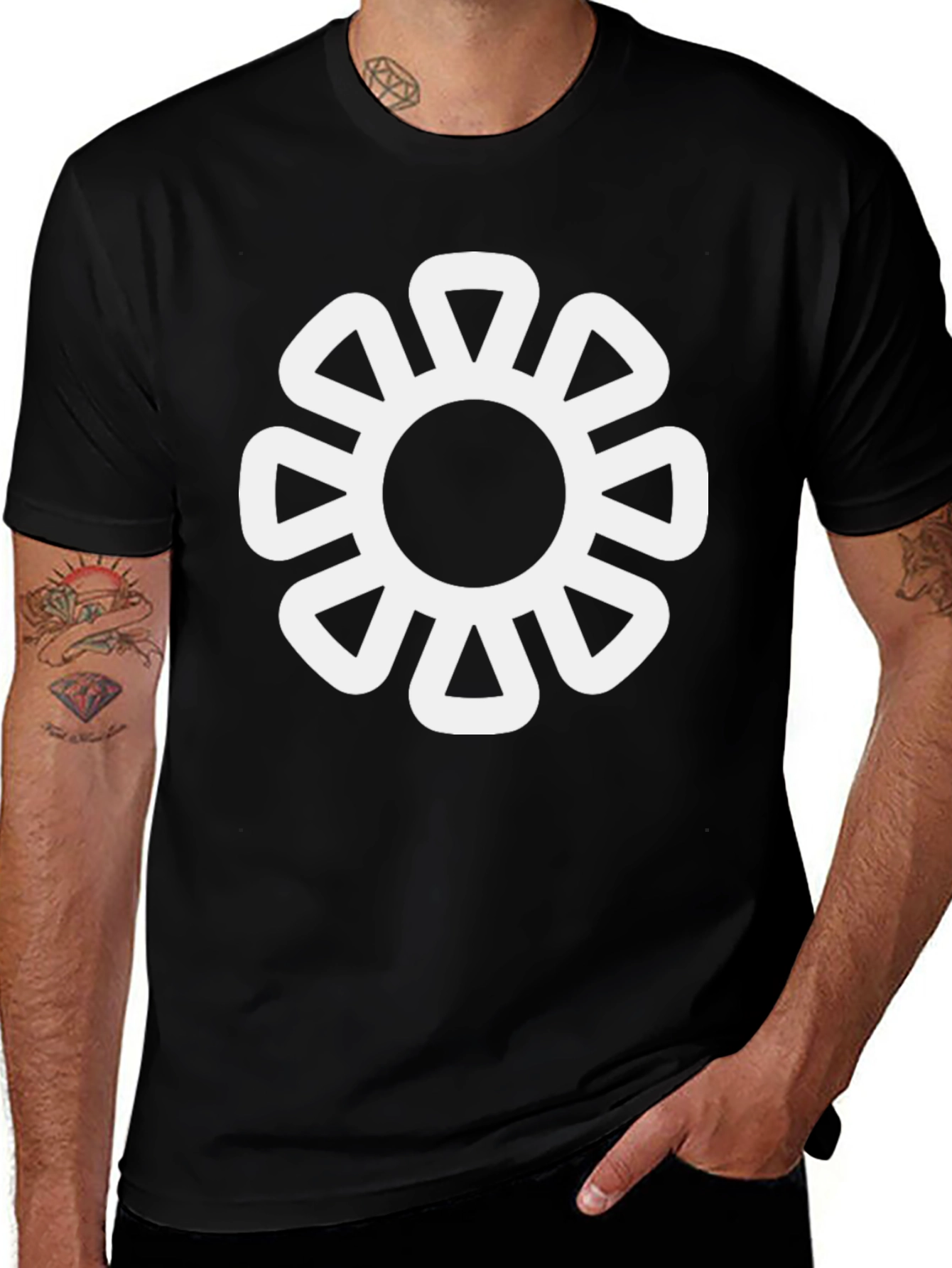 Stylish Black Tee with Sankofa Dwennimmen Symbol