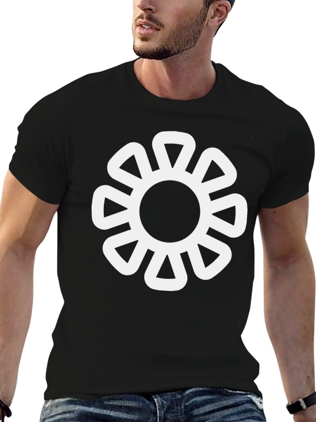 Stylish Black Tee with Sankofa Dwennimmen Symbol