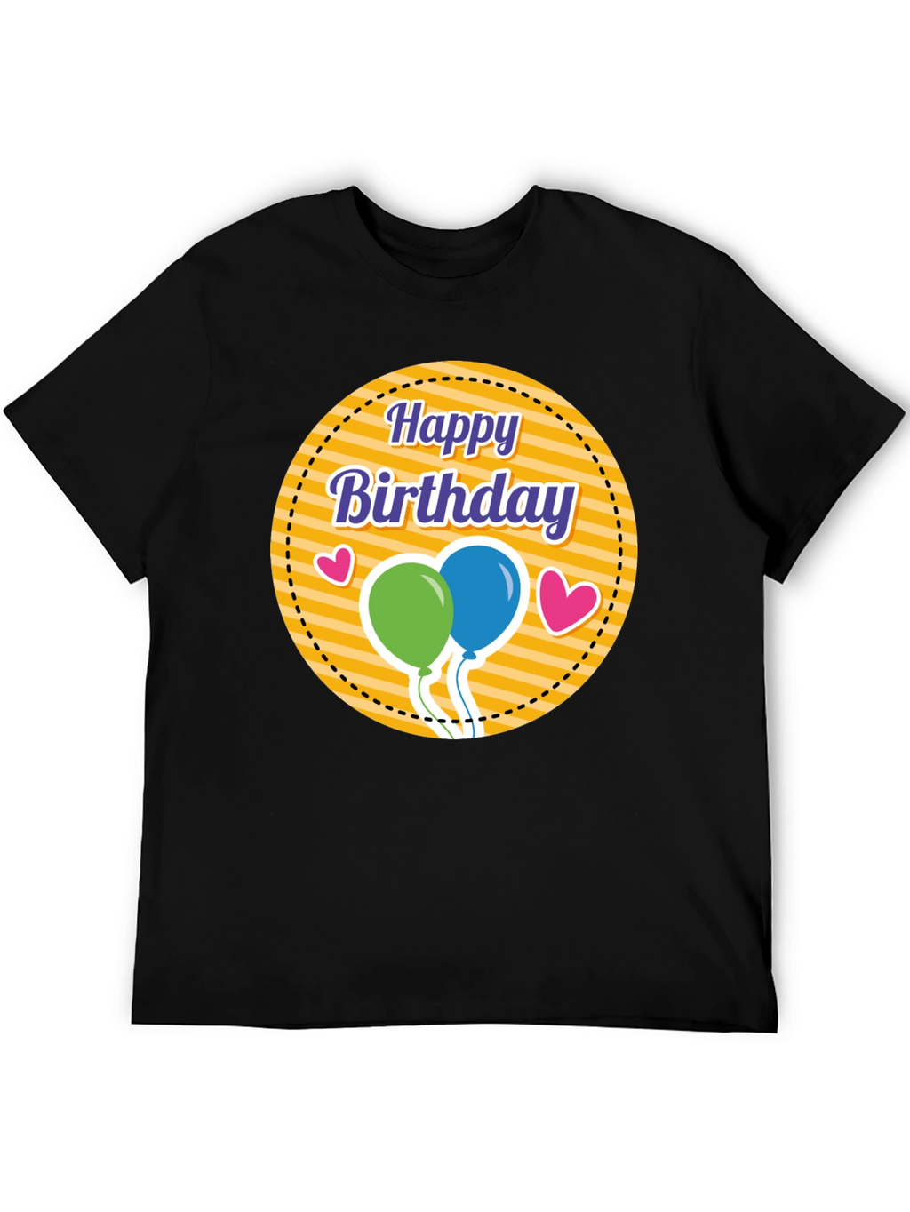 Happy Birthday Graphic Tee - Black T-Shirt