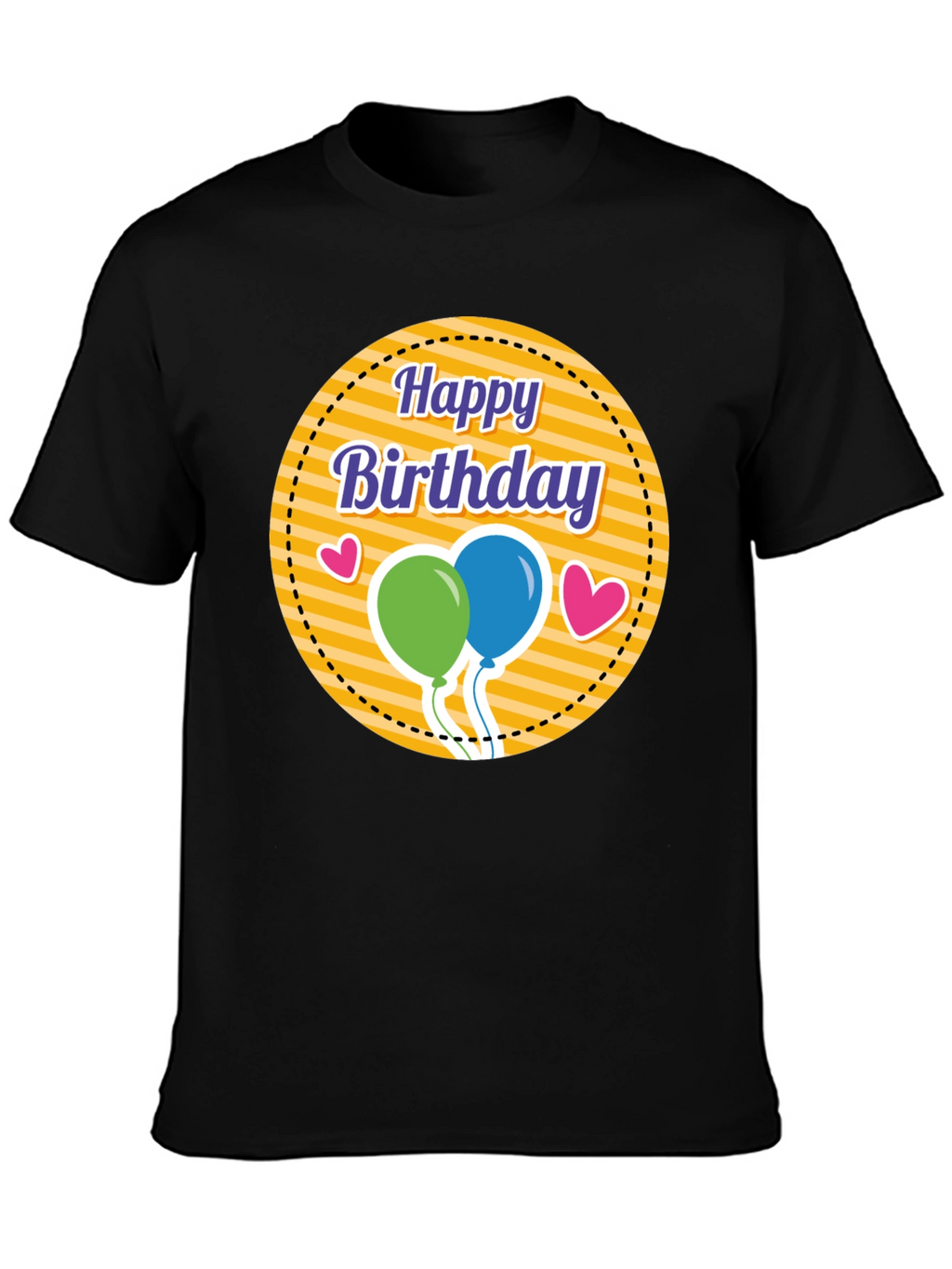 Happy Birthday Graphic Tee - Black T-Shirt