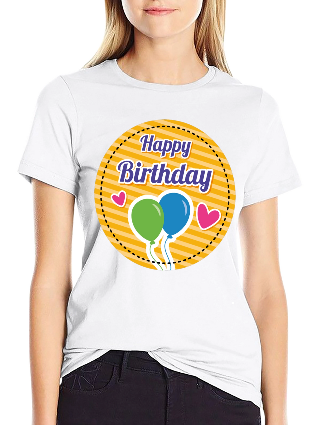 Happy Birthday Graphic Tee - Black T-Shirt