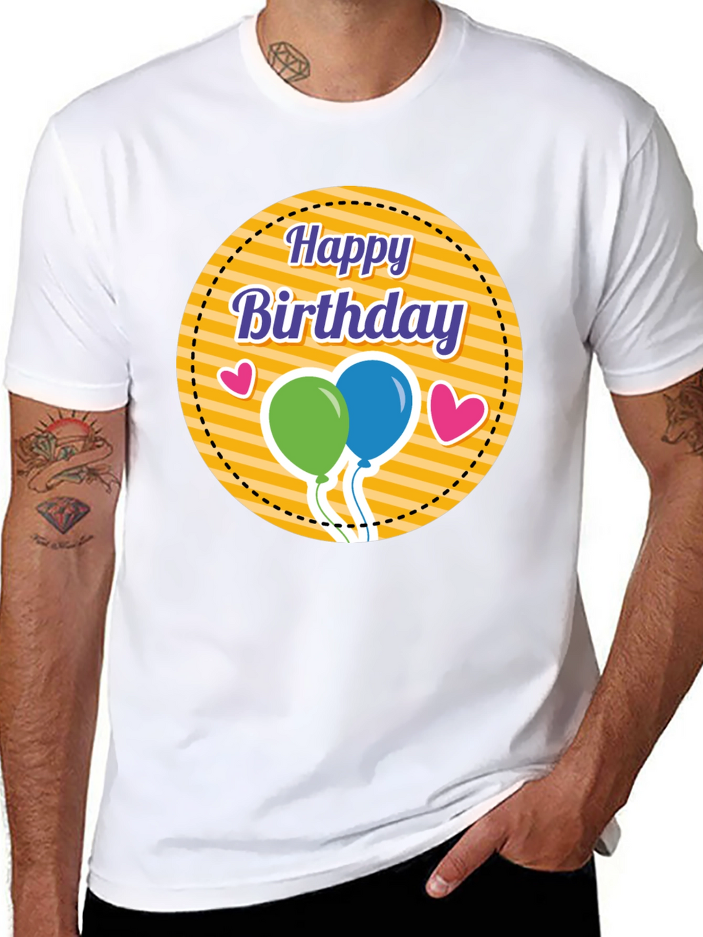Happy Birthday Graphic Tee - Black T-Shirt