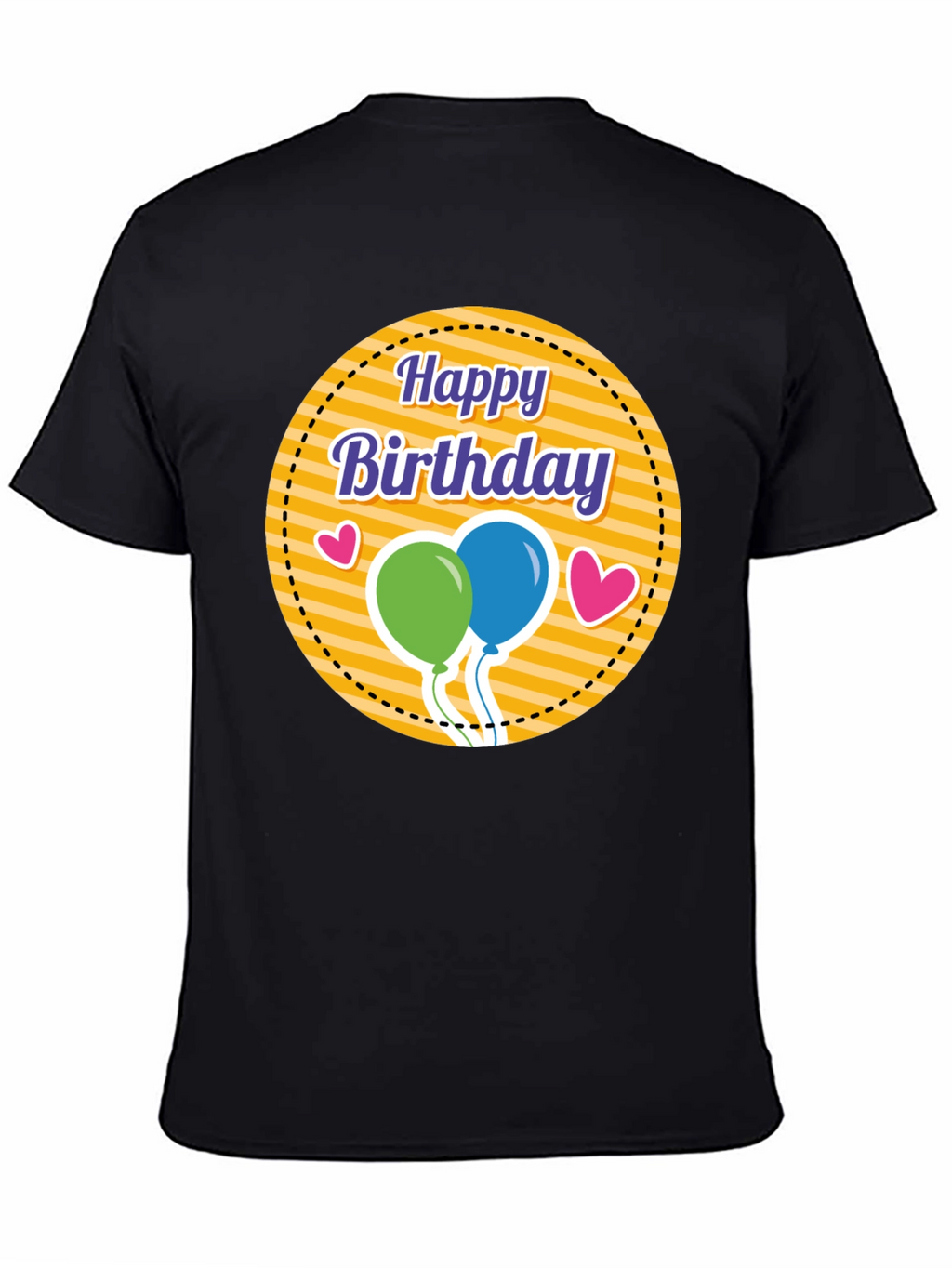Happy Birthday Graphic Tee - Black T-Shirt