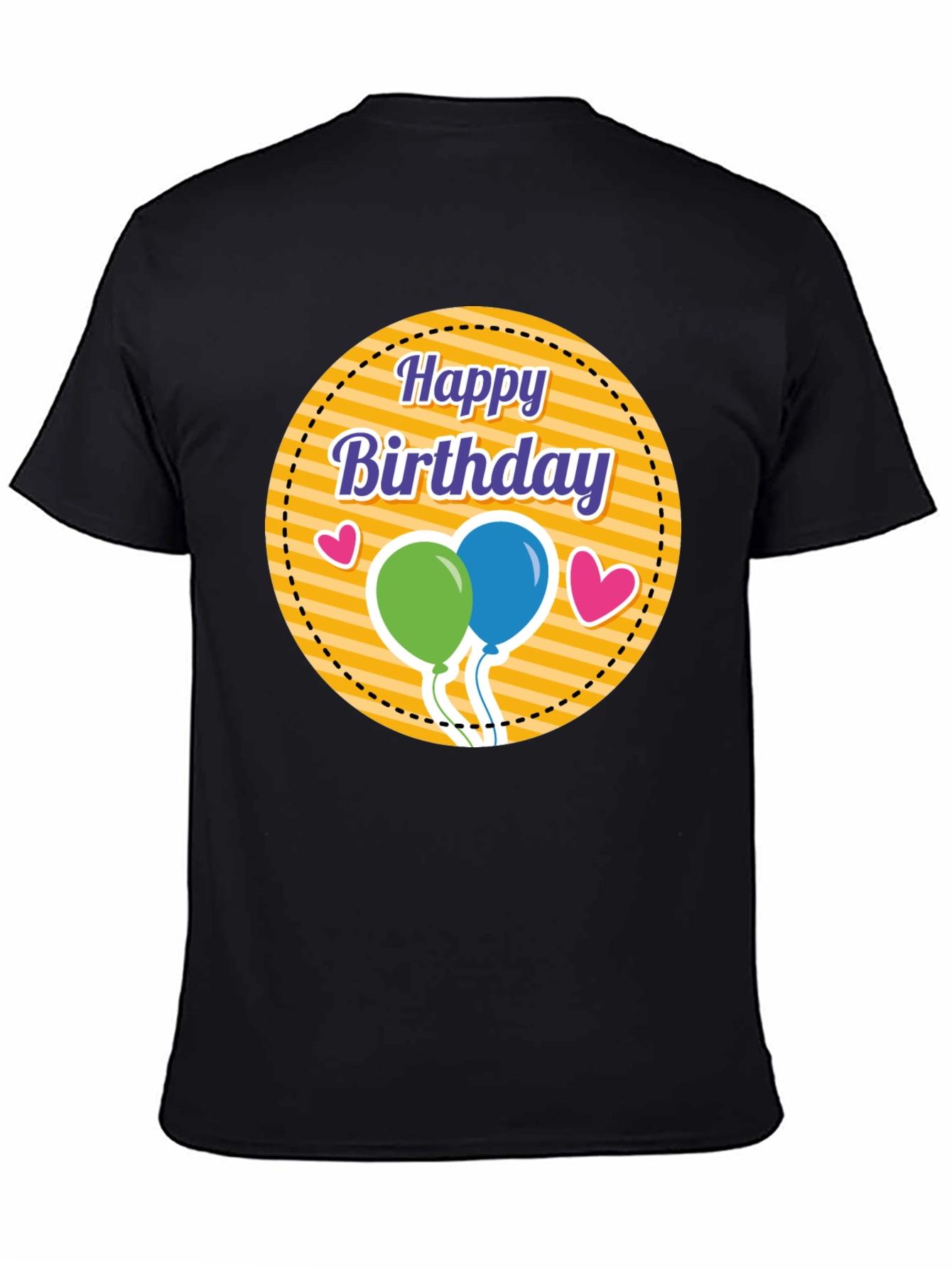 Happy Birthday Graphic Tee - Black T-Shirt