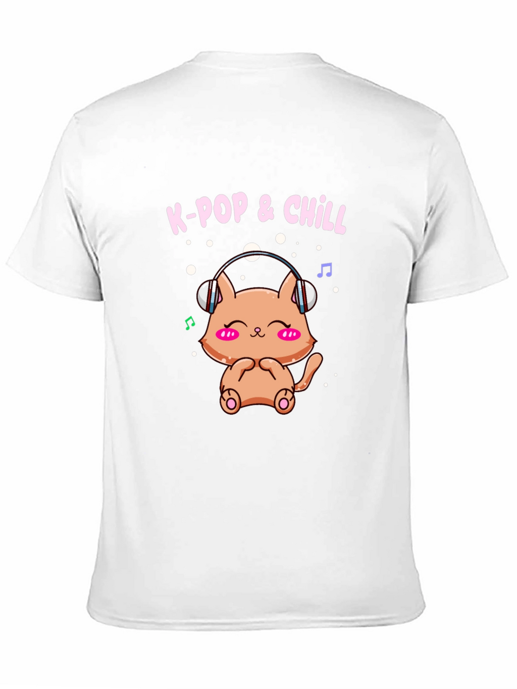K-Pop & Chill T-Shirt Cute Cat Wearing Headphones