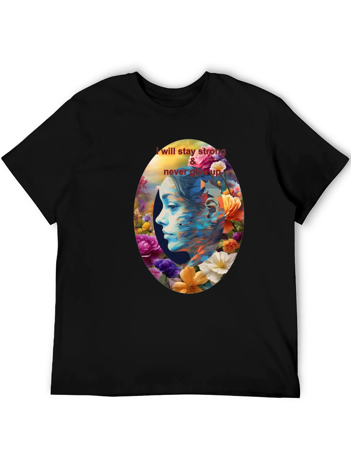 Floral Woman Graphic Tee - Stay Strong