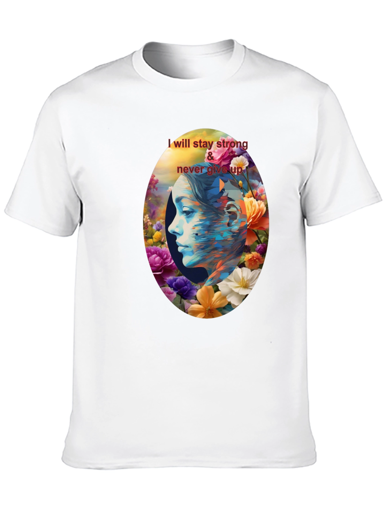 Floral Woman Graphic Tee - Stay Strong