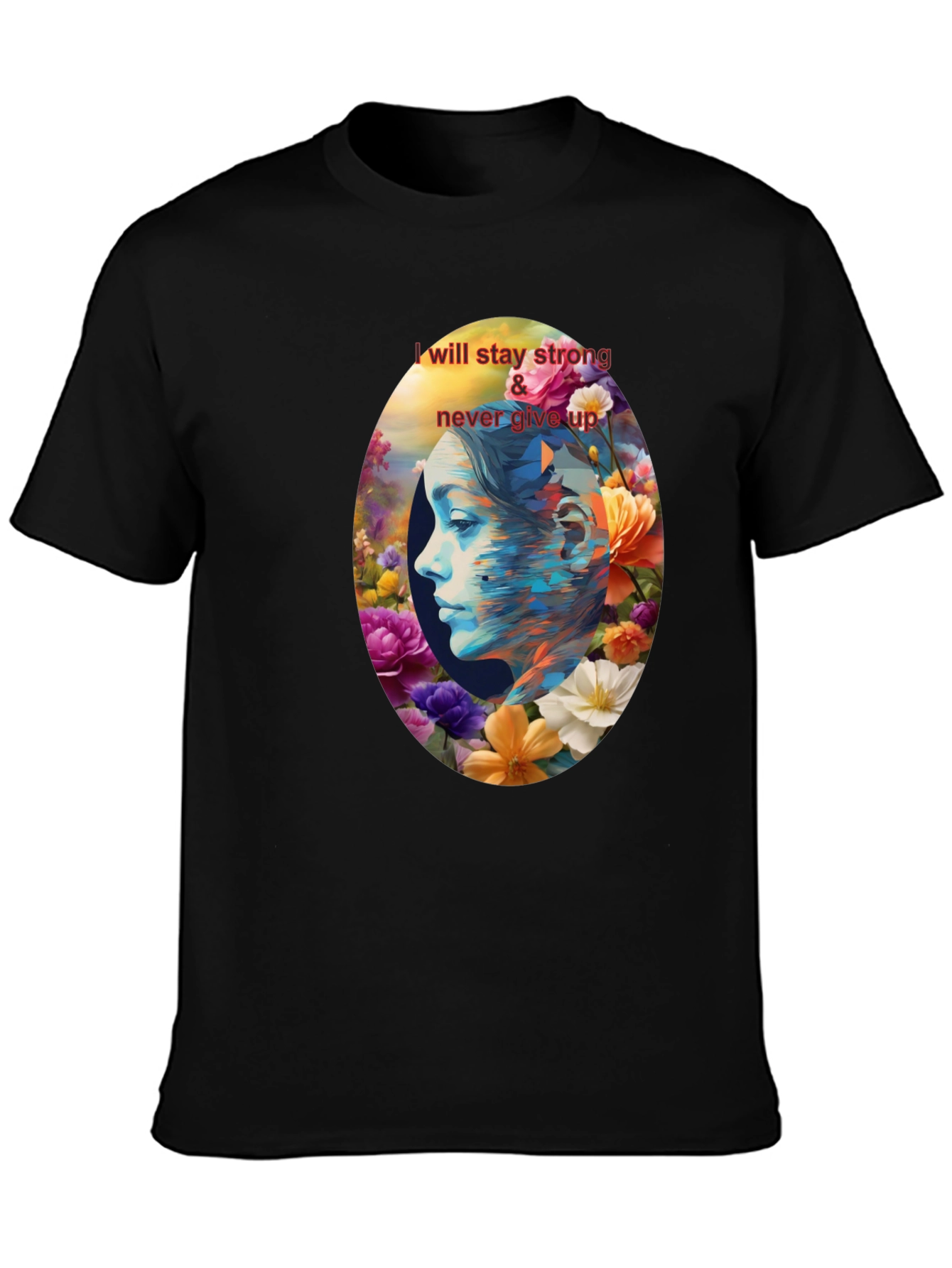 Floral Woman Graphic Tee - Stay Strong