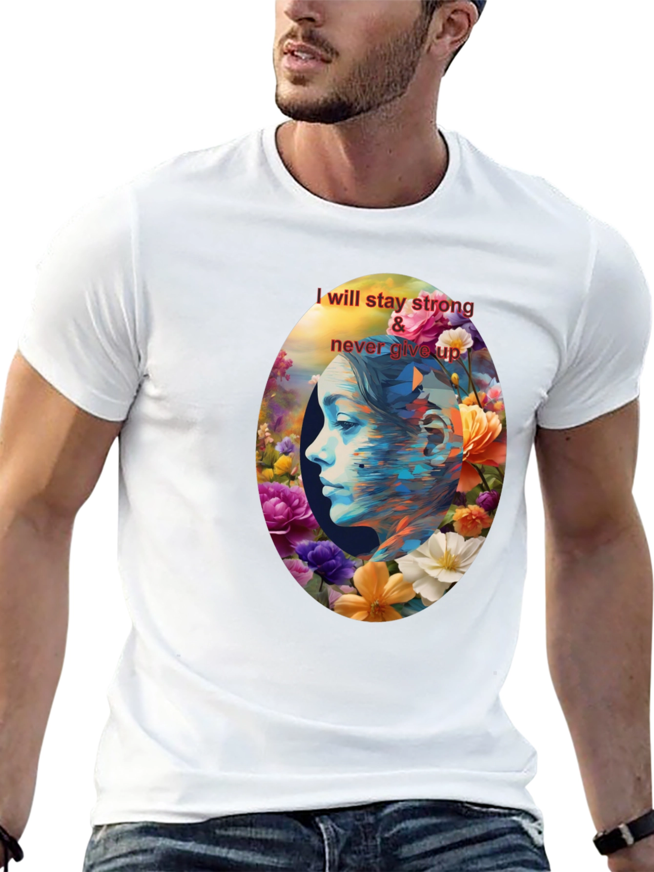 Floral Woman Graphic Tee - Stay Strong