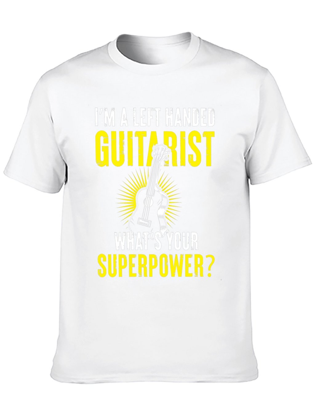 Left Handed Guitarist Superpower Graphic T-Shirt