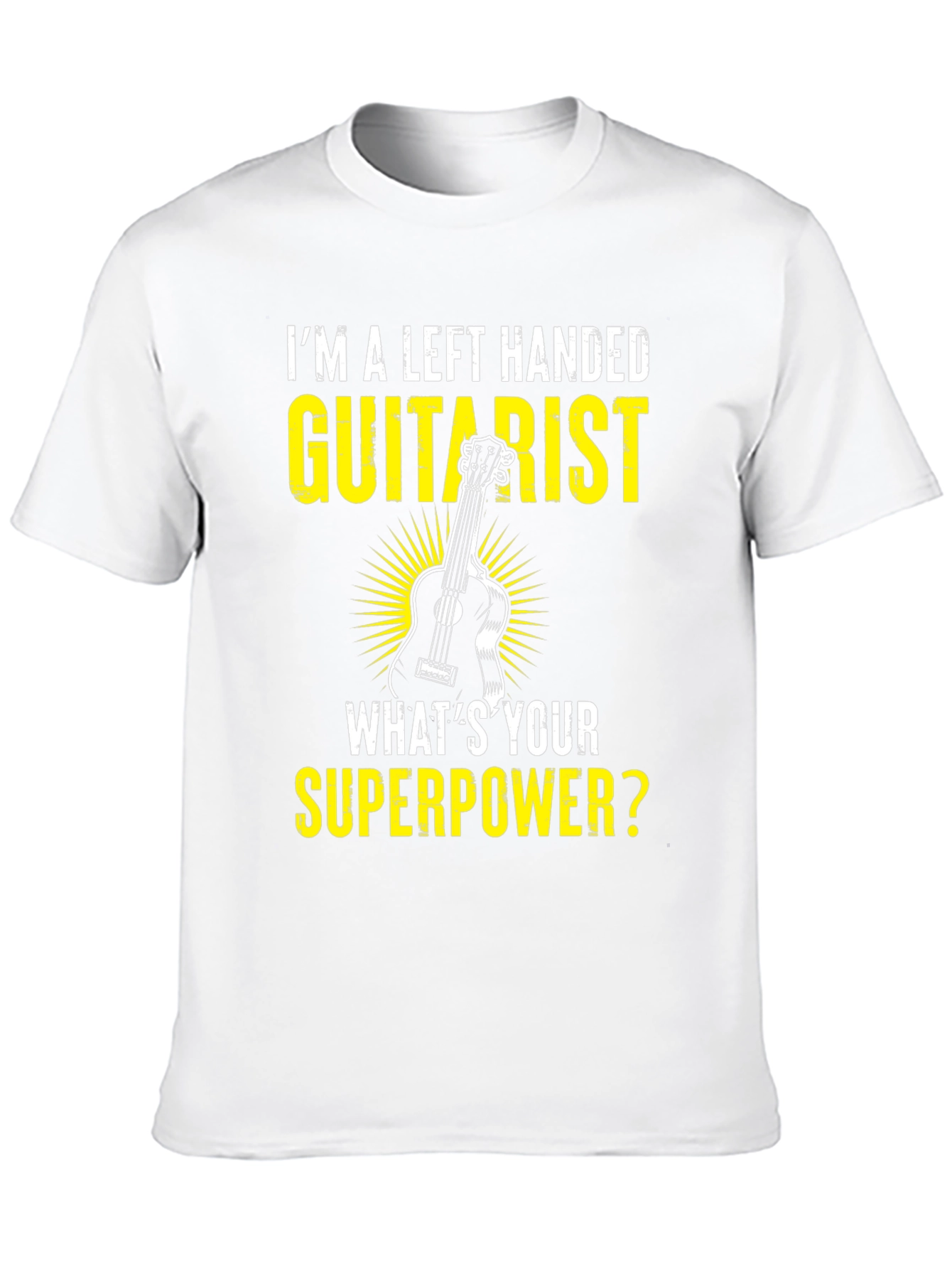 Left Handed Guitarist Superpower Graphic T-Shirt