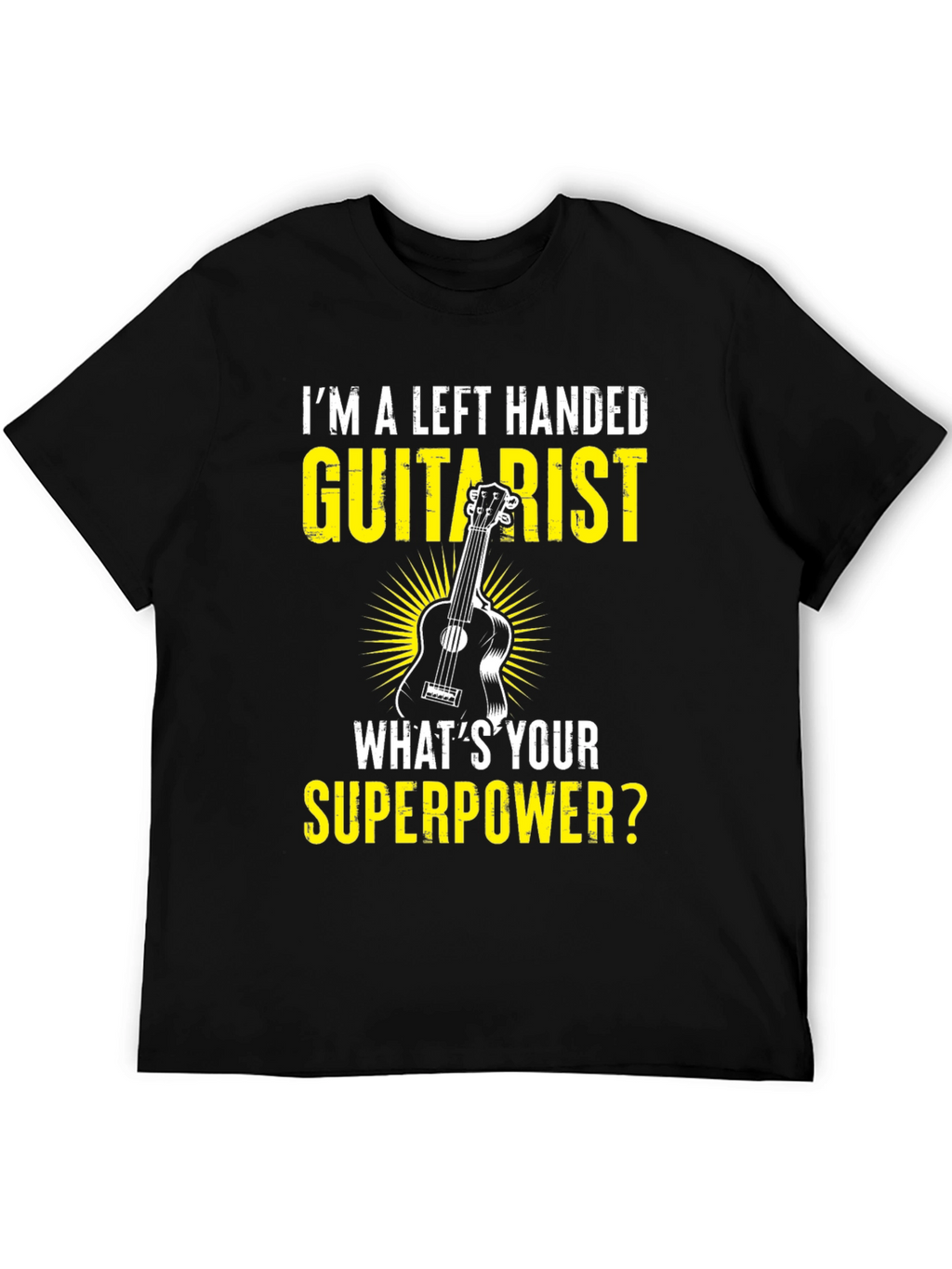Left Handed Guitarist Superpower Graphic T-Shirt