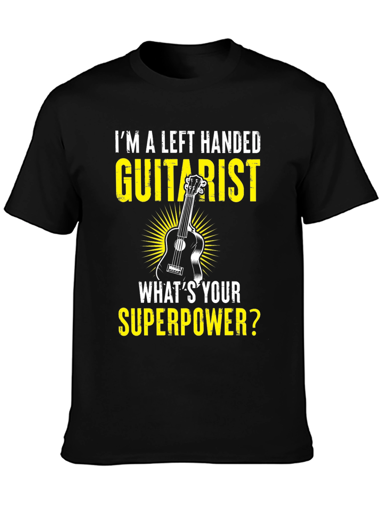 Left Handed Guitarist Superpower Graphic T-Shirt