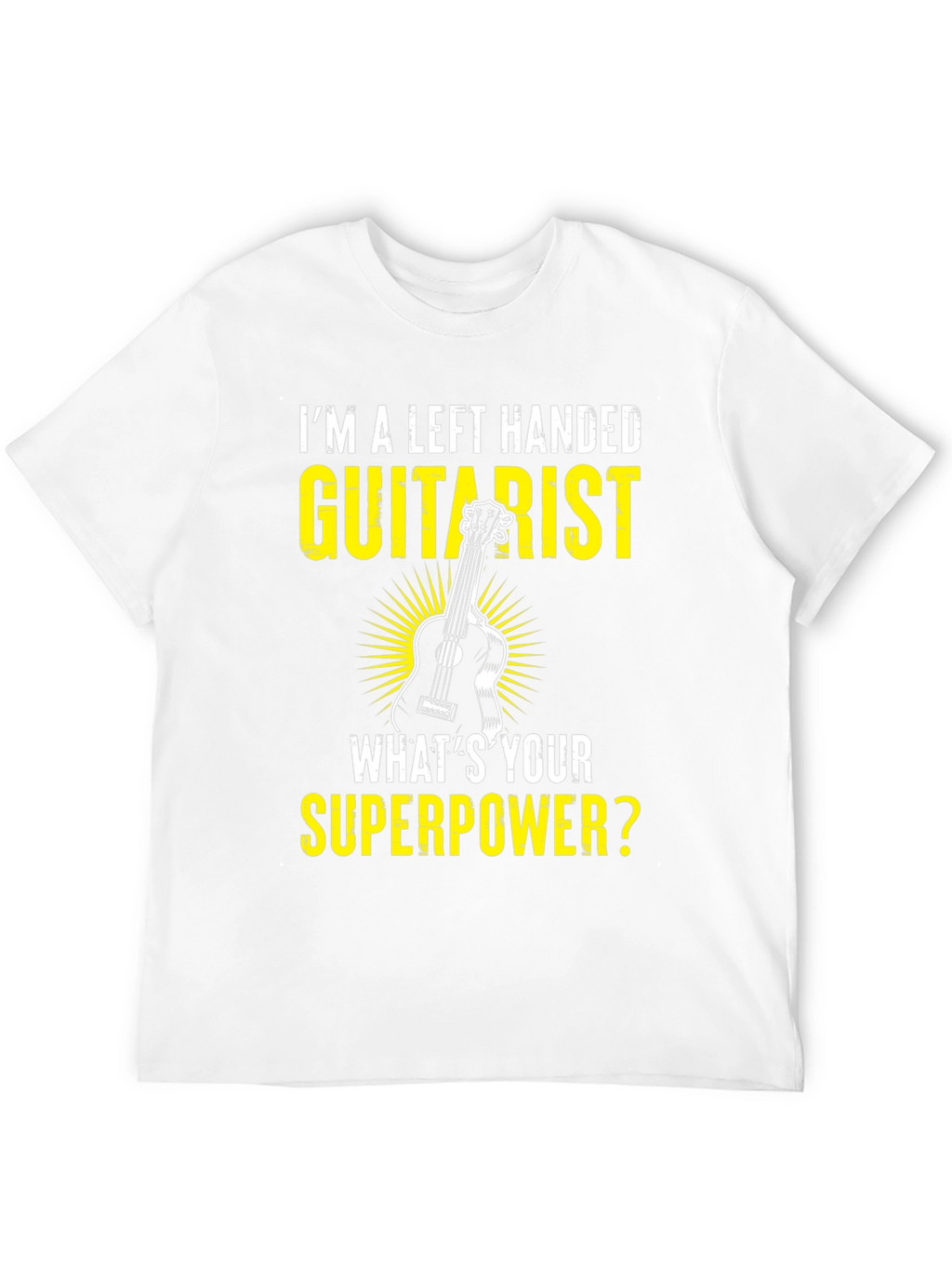 Left Handed Guitarist Superpower Graphic T-Shirt